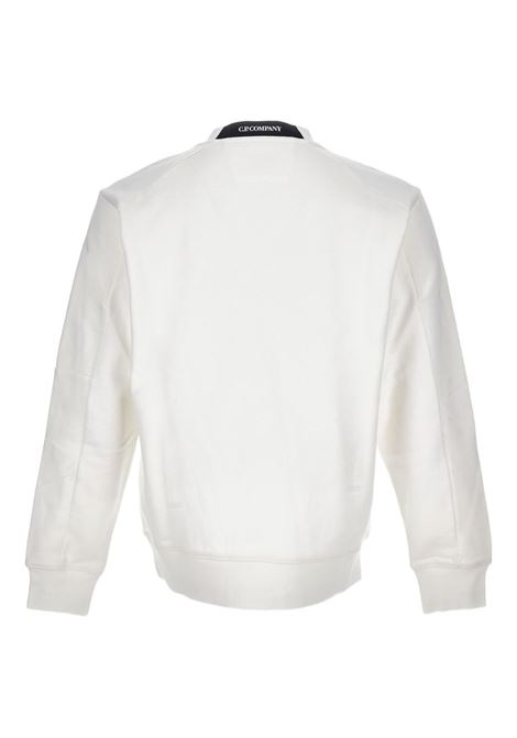 diagonal raised fleece sweatshirt man white C.P. COMPANY | RCCMSS713A-005086W103